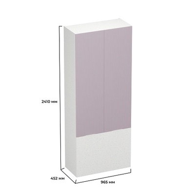 Шкаф двухдверный с фальш-панелью, фрезерованные фасады в эмали LE212.4-90