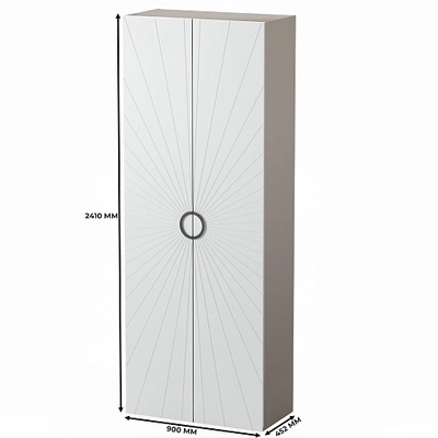 Шкаф 2 дверный, фрезерованные фасады в эмали LE210.44-1