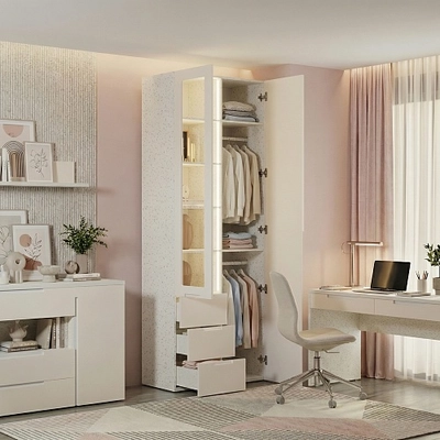 Шкаф комбинированный, фасады в эмали LE215 L/R