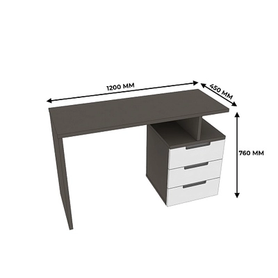 Стол письменный/ туалетный, фасады в эмали LE715 L/R