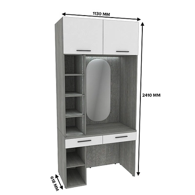 Столик туалетный с антресолью и стеллажом с подсветкой LG414.60