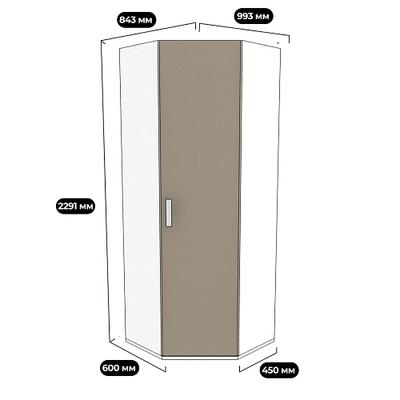 Шкаф угловой 846*996мм E218 L/R