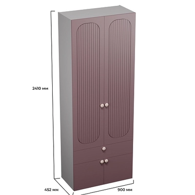 Шкаф, фрезерованные фасады в эмали LE235.44