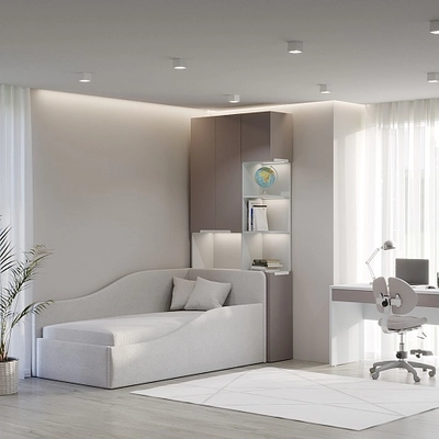 Шкаф с нишей с подсветкой, фасады в эмали LE212.3-90