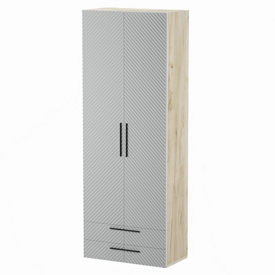 Шкаф 2 дверный с ящиками, фрезерованные фасады в эмали LE211.44