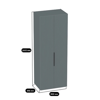 Шкаф 2 дверный, фрезерованные фасады в эмали LE210.60-1