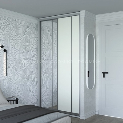 Шкаф-купе ХG140.60-2, профиль INTEGRO, фасад зеркало серебро/МДФ