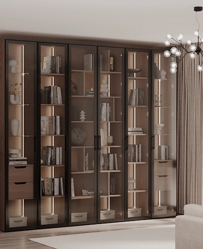 Шкаф со стеклянными фасадом с подсветкой R220.2