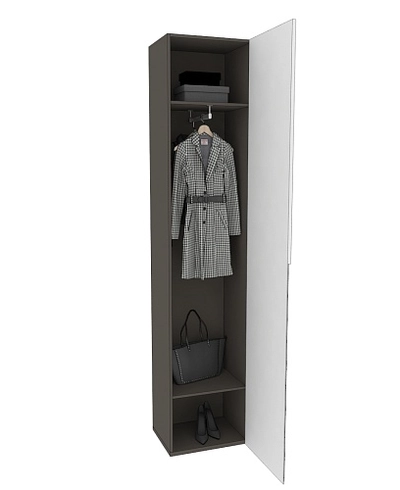 Шкаф одностворчатый с зеркалом, фасады в эмали LE-221.40-1Z