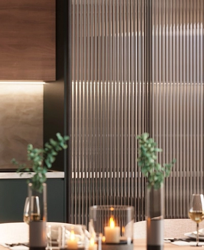 Раздвижная перегородка для кухни, стекло Мору GRACE 3