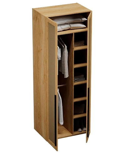 Шкаф двустворчатый, фасады натуральный ротанг  L210.60-4