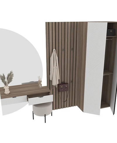 Лацио прихожая фрезерованные фасады в эмали 33