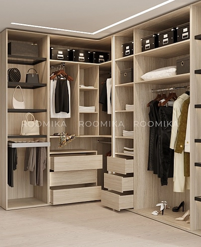 Гардеробная система без фасадов Элементис 1