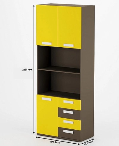 Шкаф двухдверный, фасад комбинированный E213 L/R