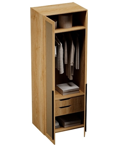 Шкаф двустворчатый, фасады натуральный ротанг L210.60-3