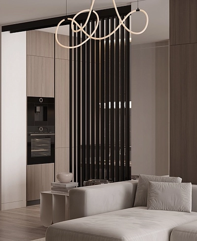 Раздвижная стеклянная перегородка для кухни GRACE 22