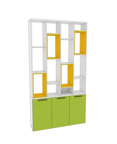 Стеллаж-тумба перегородка со вставками L239.130