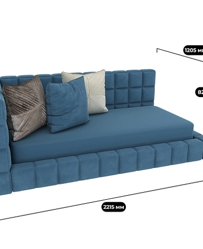 Кровать односпальная мягкая с ортопедической решеткой КВАДРО