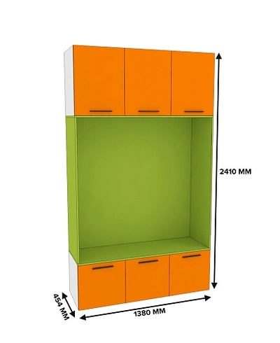 Шкаф с нишей и сидушкой L412.44