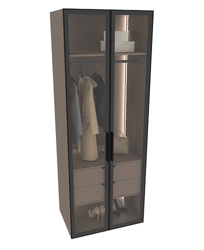 Шкаф для спальни с двумя ящиками и штангой с подсветкой R210.60-2