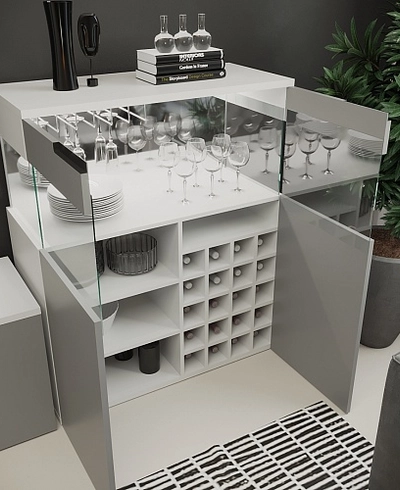 Винный шкаф с подсветкой, фасады в эмали LE200