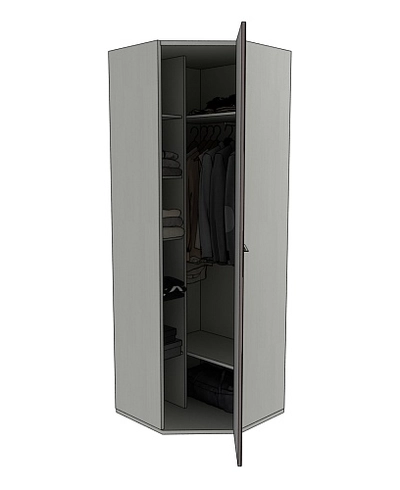 Шкаф угловой равносторонний со вставкой, фасады МДФ CG-218 L/R