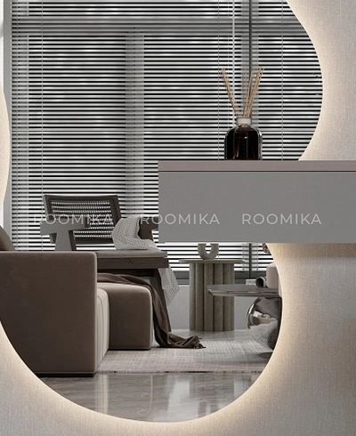 Зеркало L165 с туалетным столиком L515 с подсветкой L/R