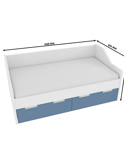 Кровать односпальная, фасады в эмали LE902.160, 80x160