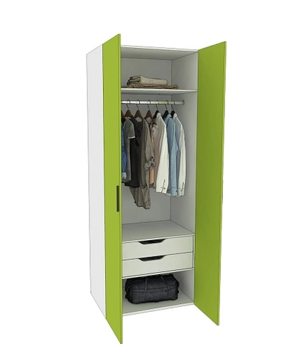 Шкаф двухдверный с ящиками во всю ширину L210.60-3