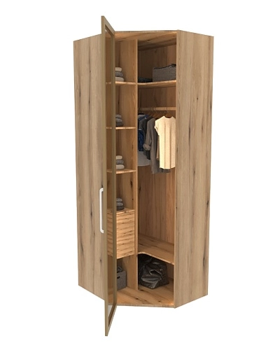 Шкаф угловой со стеклянным фасадом с подсветкой R218