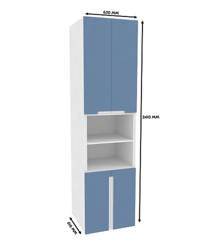 Шкаф книжный с нишей, фасады в эмали LE228.60