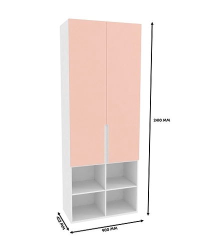 Шкаф двухдверный, фасады в эмали LE217.44-4