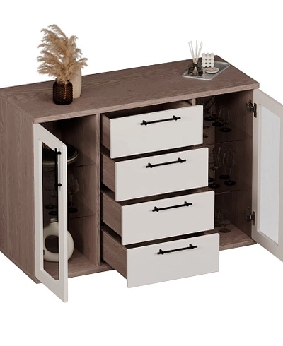 Комод со стеклянными полками P707.1