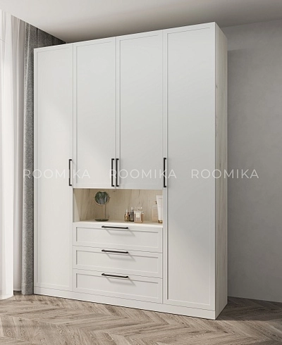 Шкаф четырехдверный для одежды с нишей A205