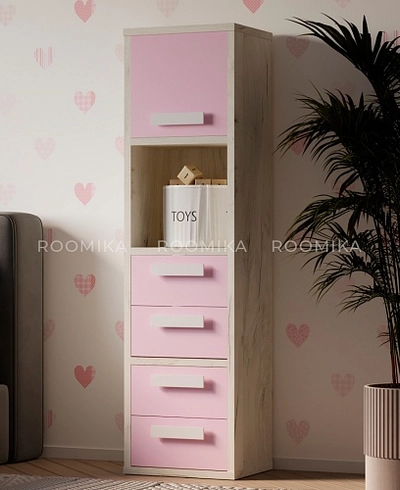 Cтеллаж сквозной книжный на 4 ниши с фасадом E804