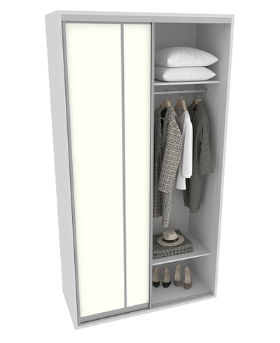 Шкаф-купе ХG140.60-2, профиль INTEGRO, фасад зеркало серебро/МДФ