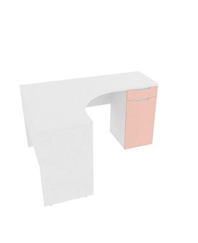 Стол угловой разносторонний, фасады в эмали LE714 L/R