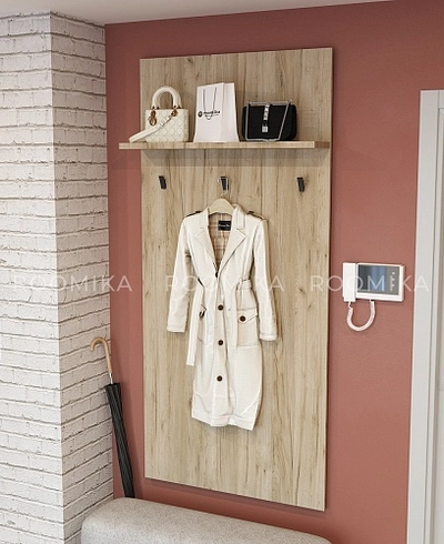 Панель широкая с полкой и крючками L177