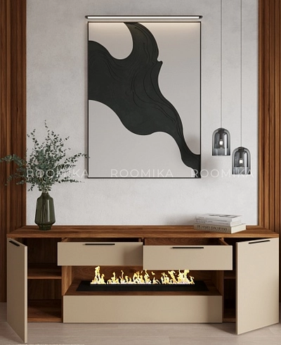 Тумба ТВ напольная с электрокамином L550.450