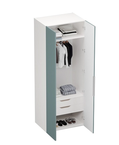 Шкаф 2 дверный, фрезерованные фасады в эмали LE210.60-3