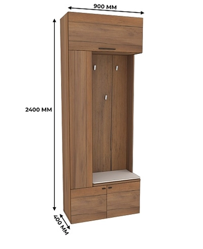 Секция с вешалкой и полками L409 L/R