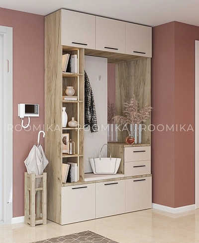 Секция с вешалкой и стеллажом L416