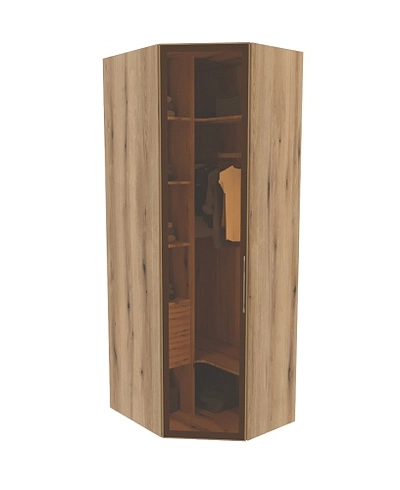 Шкаф угловой со стеклянным фасадом с подсветкой R218