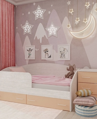 Кровать односпальная с ящиками и бортиком P902N, 90x190