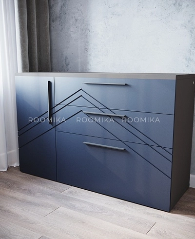 Комод с фрезерованными фасадами в эмали LE706 L/R