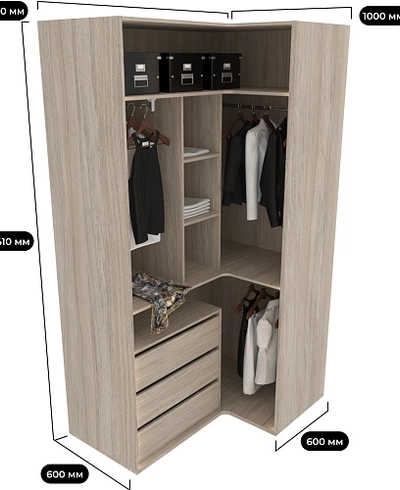 Шкаф угловой M208.60-1 L/R