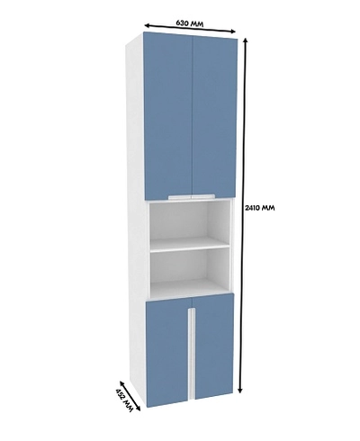Шкаф книжный с нишей, фасады в эмали LE228.44