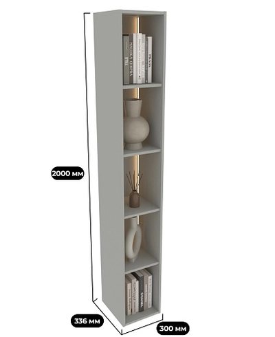 Стеллаж R314 на тумбу R502, R508 с подсветкой