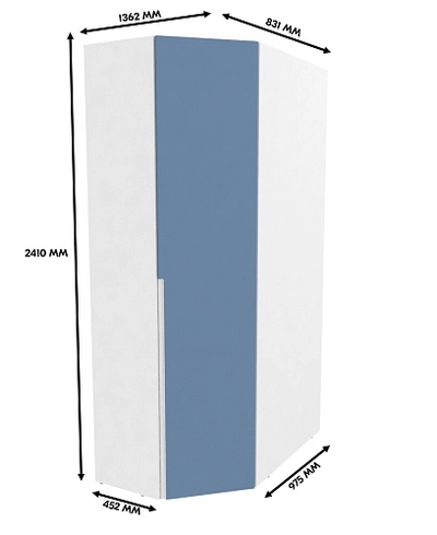 Шкаф угловой, фасады в эмали LE209.44 L/R