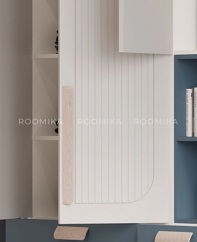 Шкафная группа для детской комнаты, фрезерованные фасады в эмали Лацио 206